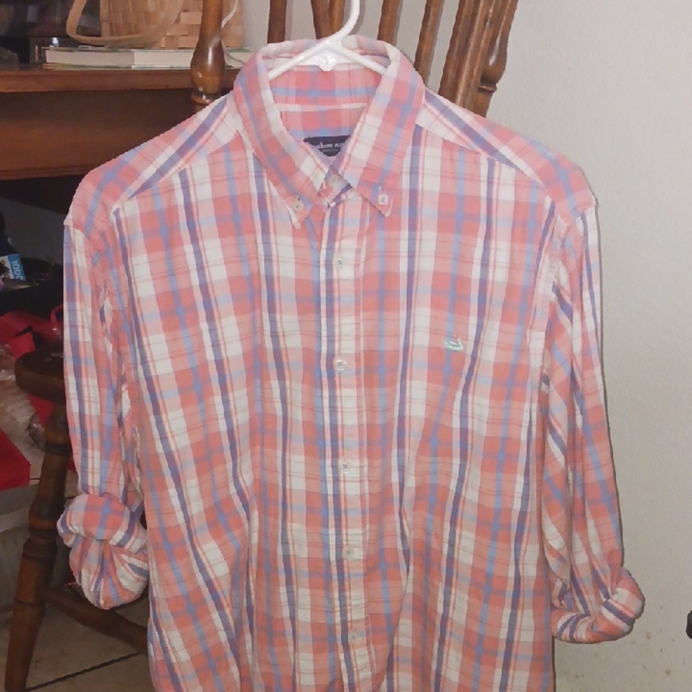 Southern Marsh Pink and White Casual Button Down Shirt
